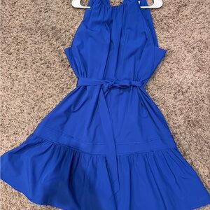 Calvin Klein Royal Blue Dress with Tie Waist